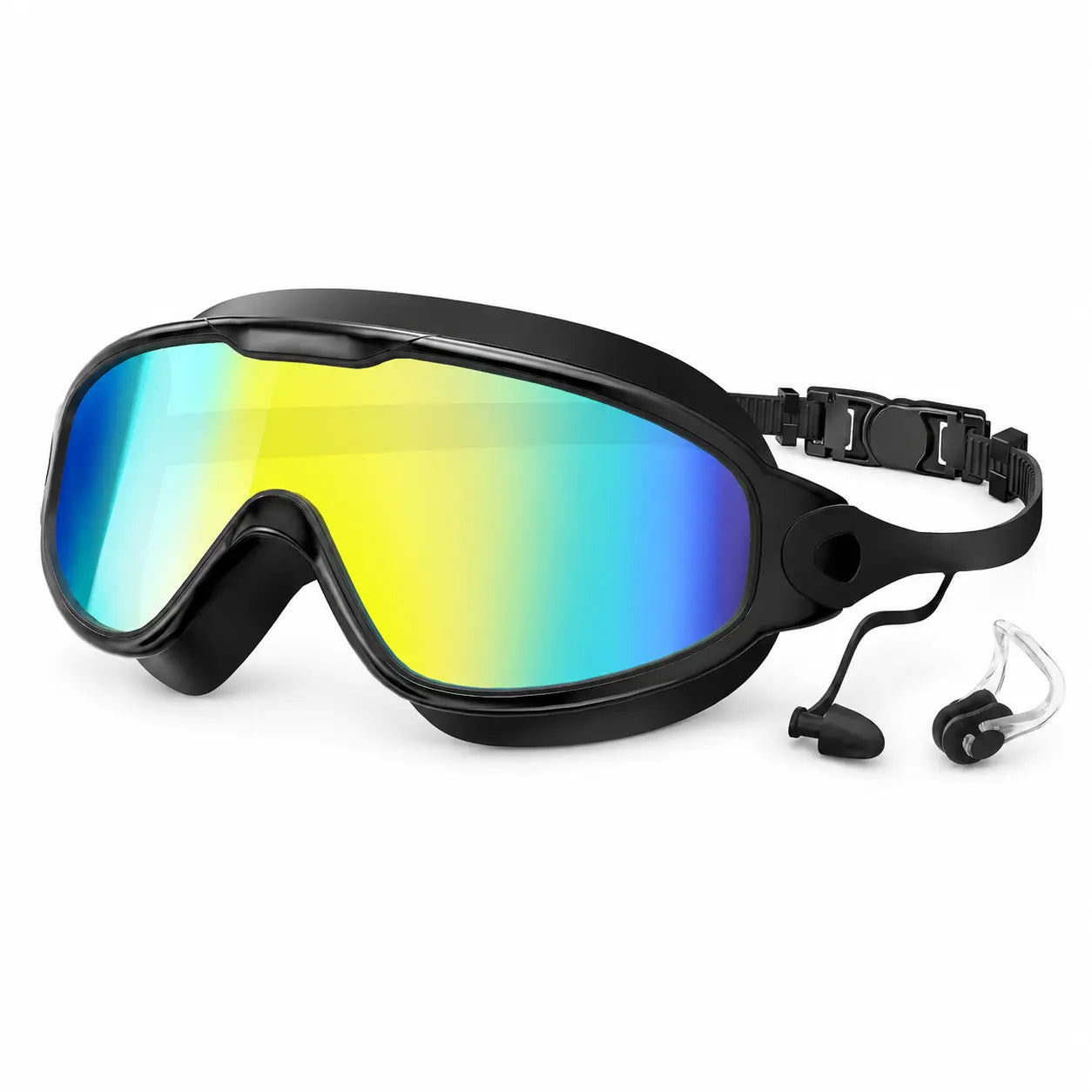 3/2Pack Adult Swim Goggles, Wide View UV400 Anti-Fog Leakproof Swimming Glasses with Nose Clips, Unisex for Outdoor Water Sports,Summervibes Outdoorfun