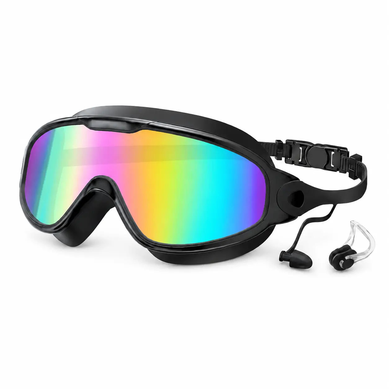 3/2Pack Adult Swim Goggles, Wide View UV400 Anti-Fog Leakproof Swimming Glasses with Nose Clips, Unisex for Outdoor Water Sports,Summervibes Outdoorfun
