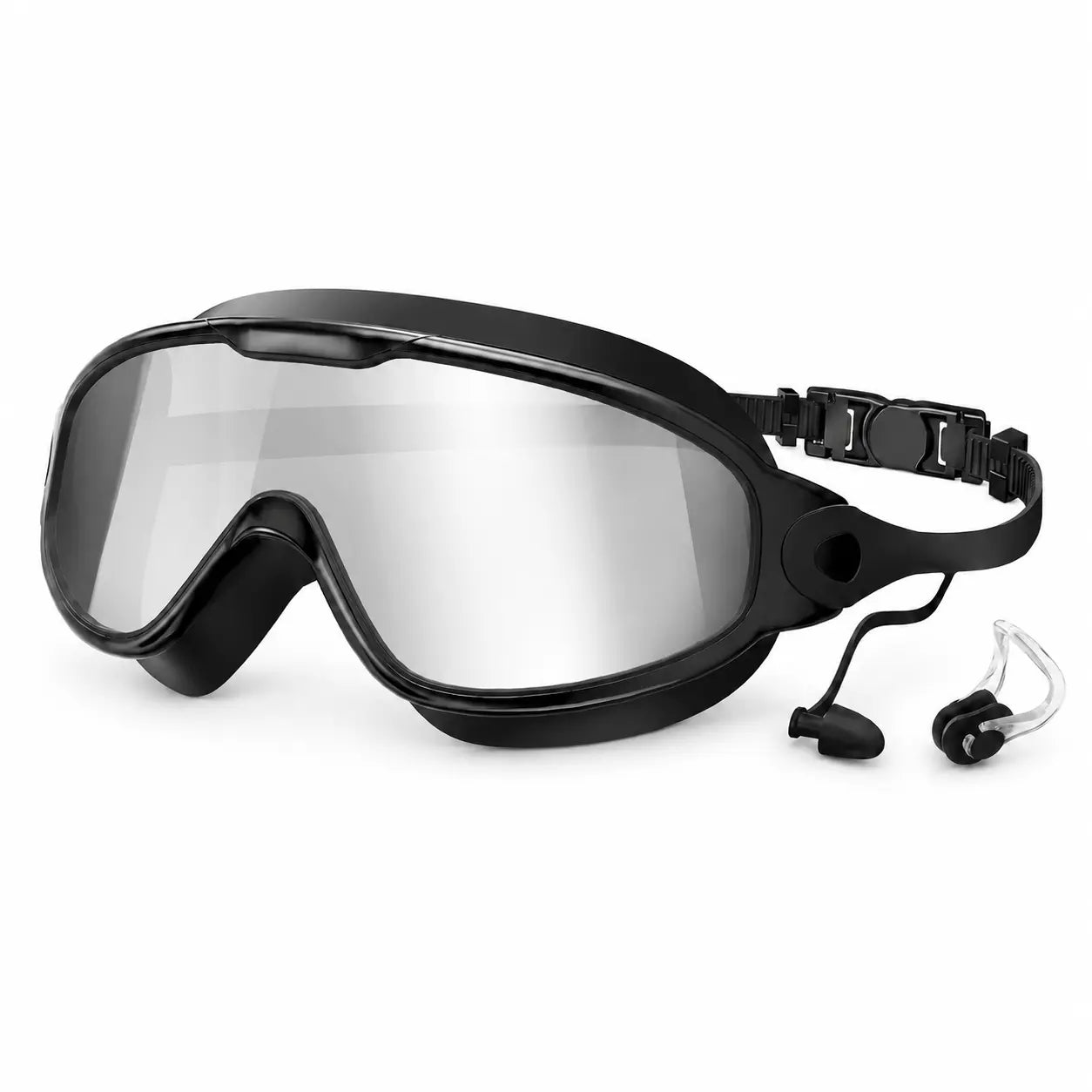 3/2Pack Adult Swim Goggles, Wide View UV400 Anti-Fog Leakproof Swimming Glasses with Nose Clips, Unisex for Outdoor Water Sports,Summervibes Outdoorfun