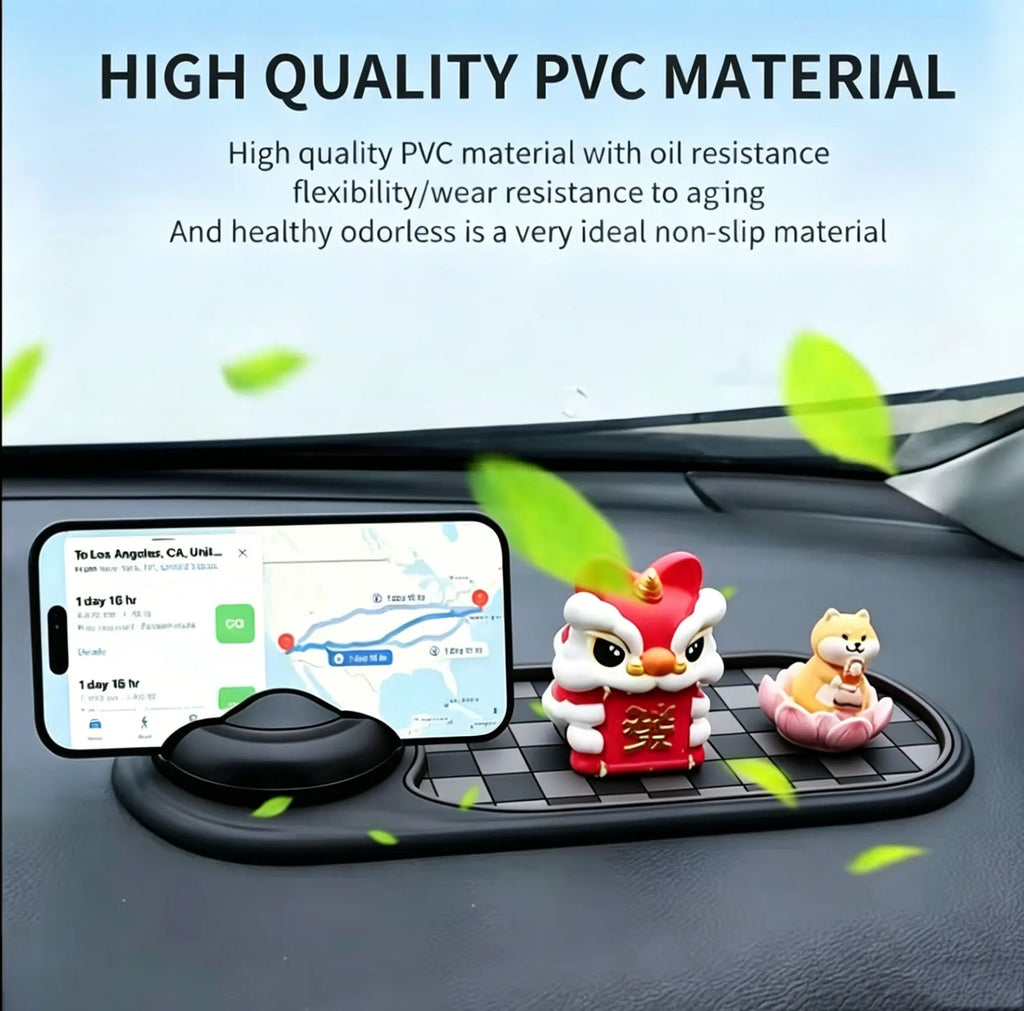 【Fathersdaygift】Universal Anti-Slip Car Dashboard Mat with 360°Rotating Phone Holder - Multi-Functionalorganizer Pad for Phones, Sunglasses, Keys, Anddaily Essentials 1 Carplay Screen Slot Mountinterior Accessories