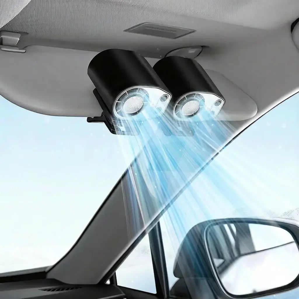 【Father'S Day Gift】Joytutus Car Clip-On Fan, Car Accessories, Portable Fan with LED Display, 360° Rotation, 100-Speed Stepless Adjustment, Usb-Rechargeable Charging Button , Cars Accessories