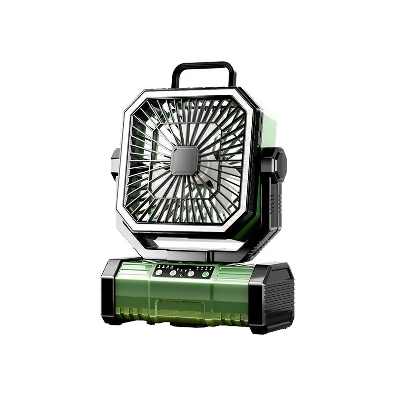 NEW 20000Mah Camping Fan with LED Lantern, Rechargeable Battery Powered Oscillating Fan with Hook and Emergency Light, Portable Tent Fan with Timer, 4 Speeds, Suitable for Outdoor Camping RV Power Outage, Orange, Green