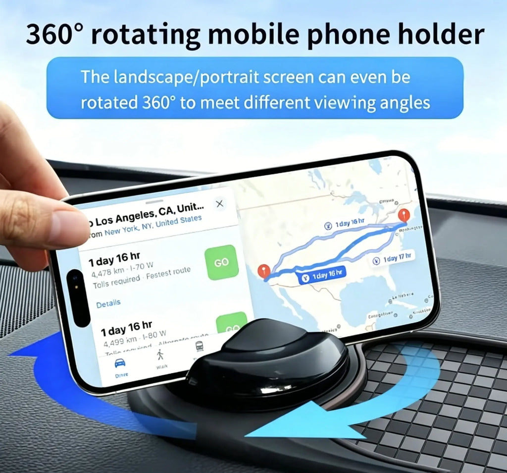 【Fathersdaygift】Universal Anti-Slip Car Dashboard Mat with 360°Rotating Phone Holder - Multi-Functionalorganizer Pad for Phones, Sunglasses, Keys, Anddaily Essentials 1 Carplay Screen Slot Mountinterior Accessories