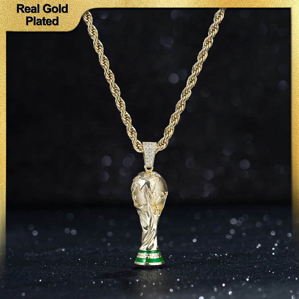 Holylegend 14K Real Gold Plated 2026 World Cup Rope Chain,24 Inches Long and 5Mm Wide, Hand-Polished and Multi-Plated, Suitable for Daily Wear
