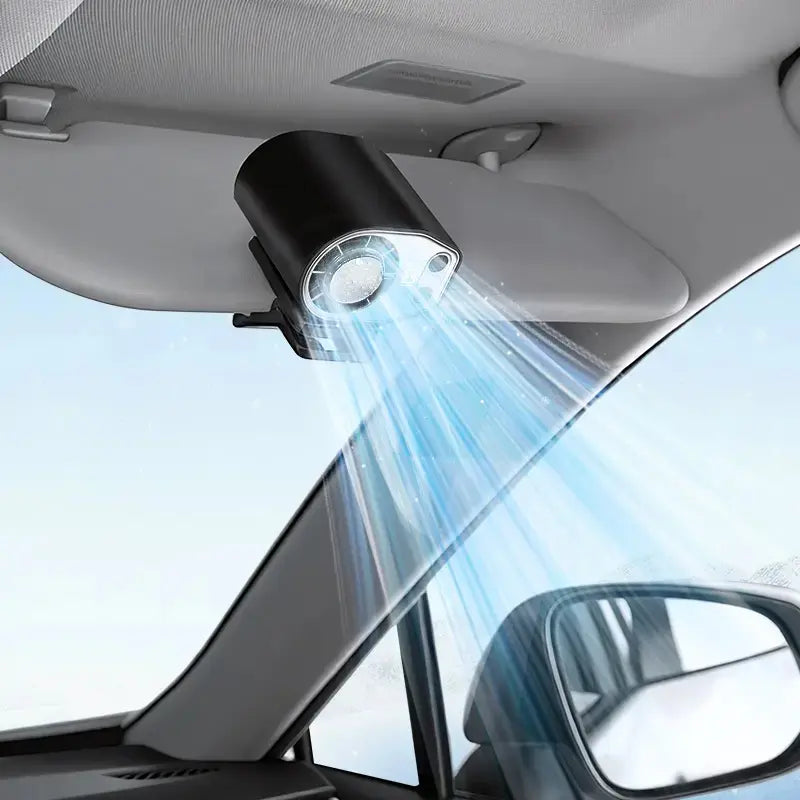 【Father'S Day Gift】Joytutus Car Clip-On Fan, Car Accessories, Portable Fan with LED Display, 360° Rotation, 100-Speed Stepless Adjustment, Usb-Rechargeable Charging Button , Cars Accessories