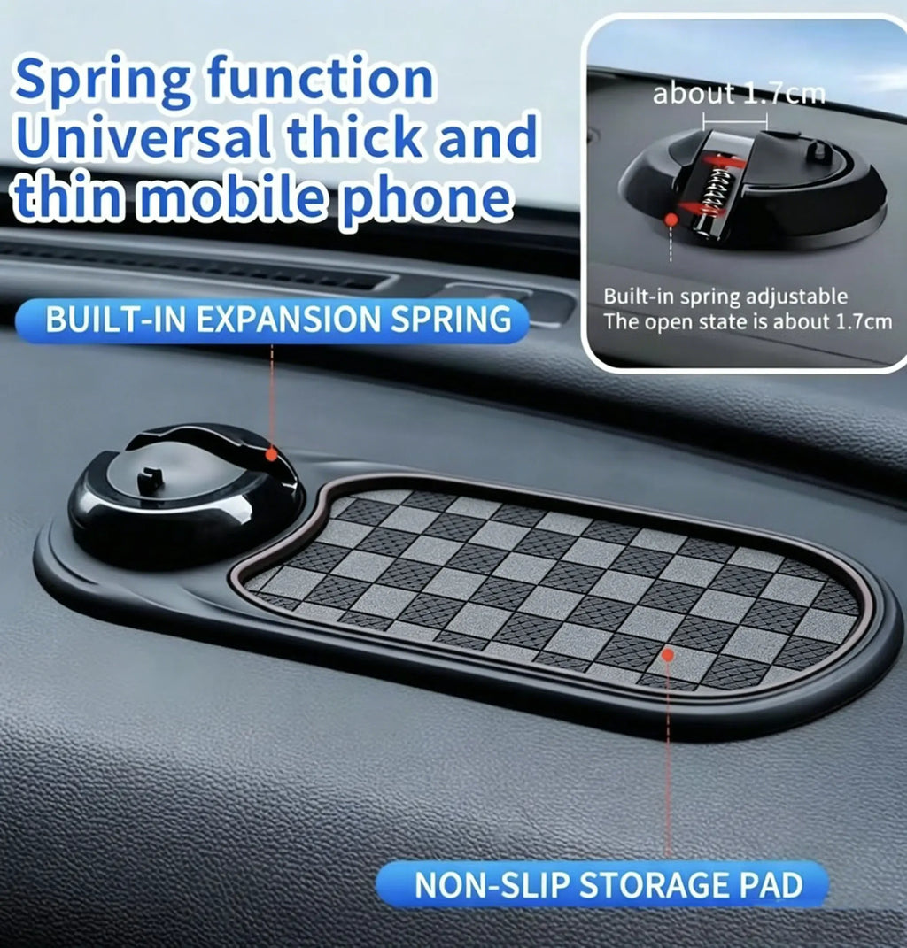 【Fathersdaygift】Universal Anti-Slip Car Dashboard Mat with 360°Rotating Phone Holder - Multi-Functionalorganizer Pad for Phones, Sunglasses, Keys, Anddaily Essentials 1 Carplay Screen Slot Mountinterior Accessories