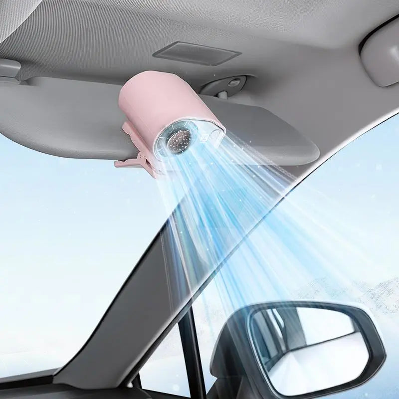 【Father'S Day Gift】Joytutus Car Clip-On Fan, Car Accessories, Portable Fan with LED Display, 360° Rotation, 100-Speed Stepless Adjustment, Usb-Rechargeable Charging Button , Cars Accessories