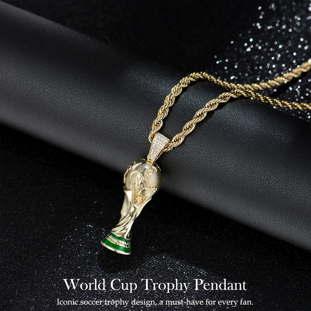 Holylegend 14K Real Gold Plated 2026 World Cup Rope Chain,24 Inches Long and 5Mm Wide, Hand-Polished and Multi-Plated, Suitable for Daily Wear