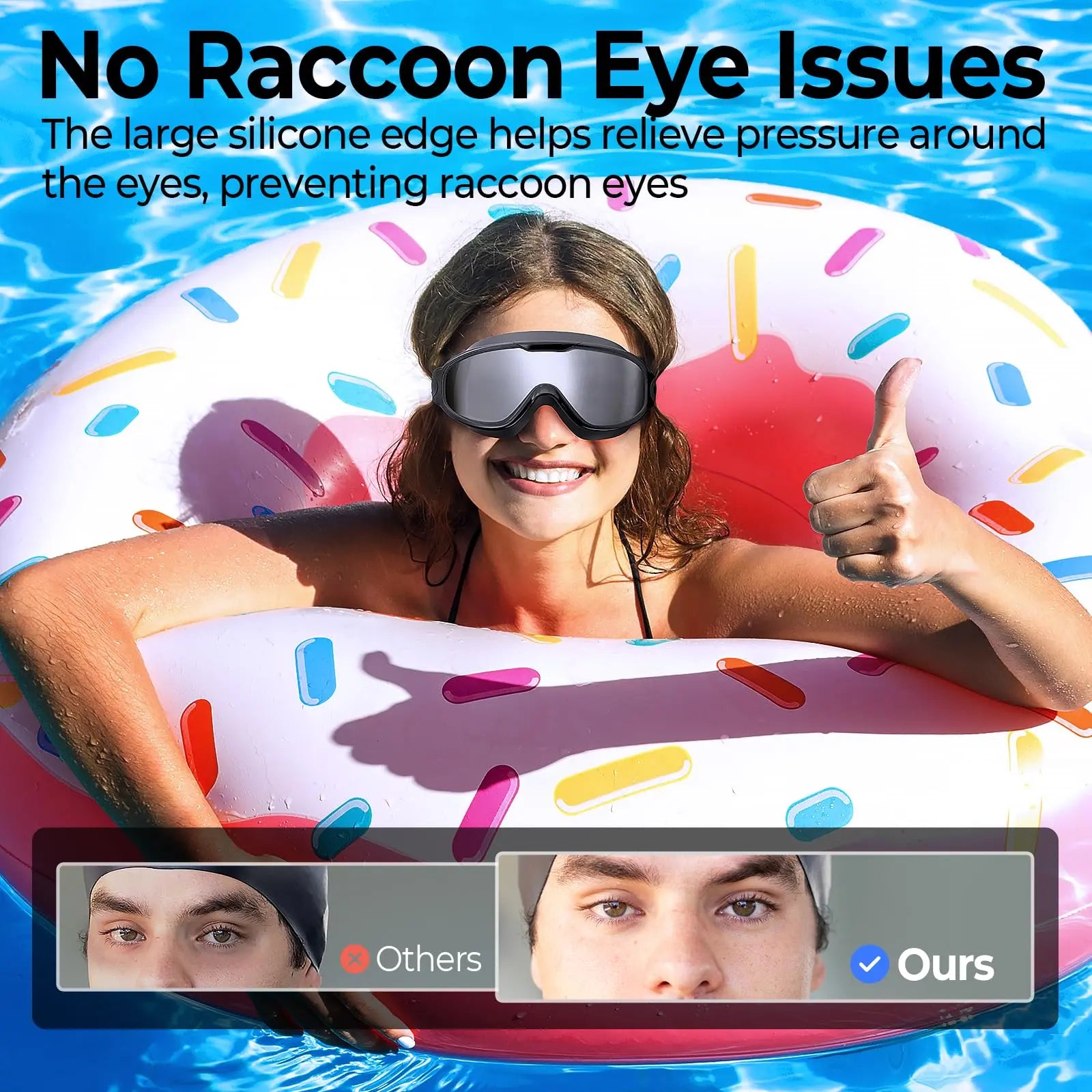 3/2Pack Adult Swim Goggles, Wide View UV400 Anti-Fog Leakproof Swimming Glasses with Nose Clips, Unisex for Outdoor Water Sports,Summervibes Outdoorfun