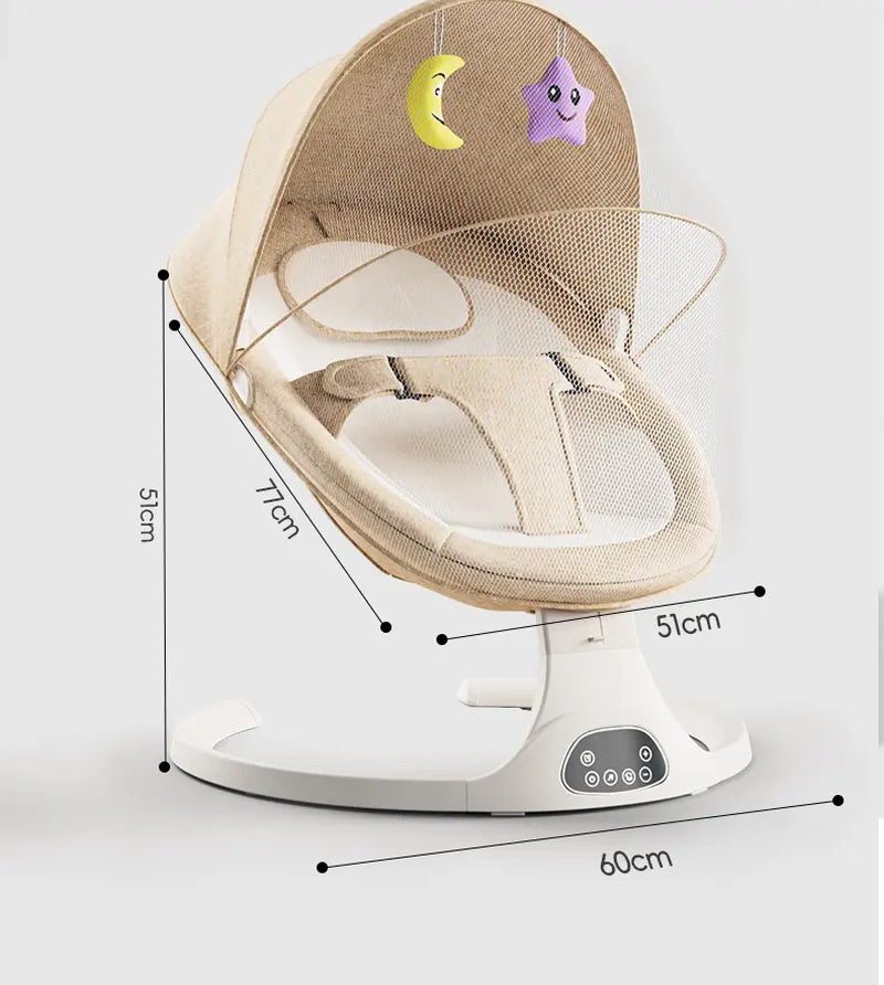 5-Speed Adjustable Baby Electric Swing, Portable Anti-Recline Newborn Rocking Chair